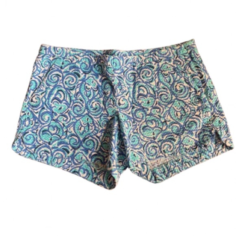 Lilly Pulitzer Patterned Blue and Green Women's Shorts cotton size 4